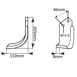 Cutit arcuit stanga 180MAL-01L