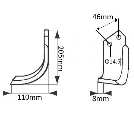 Cutit arcuit stanga 180MAL-01L