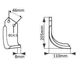 Cutit arcuit dreapta 180MAL-01R
