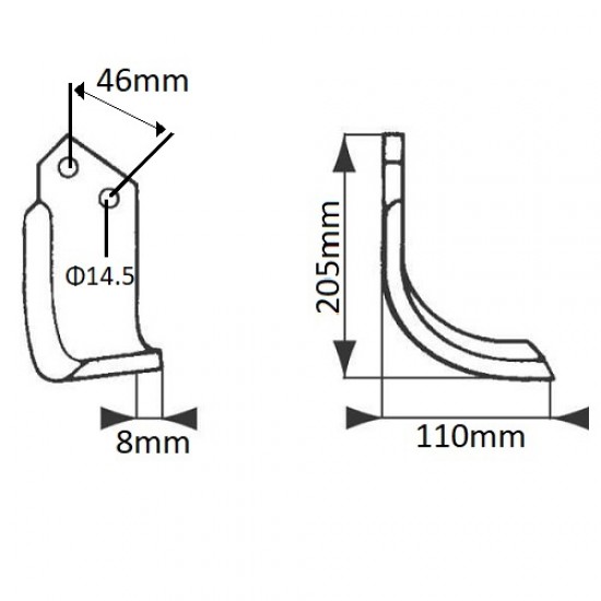 Cutit arcuit dreapta 180MAL-01R