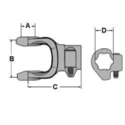 FURCA CARDAN 1 3/8" 6 377377044
