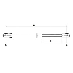 AMORTIZOR CU GAZ 255mm 70/870-558