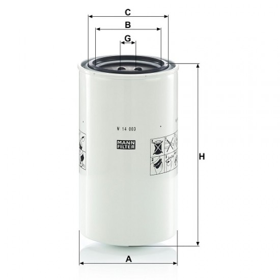 Filtru hidraulic W14003