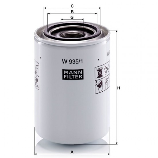 Filtru hidraulic W935/1