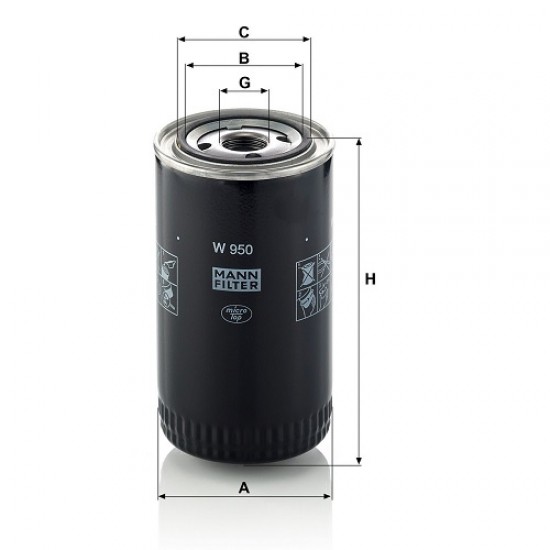 Filtru ulei W950