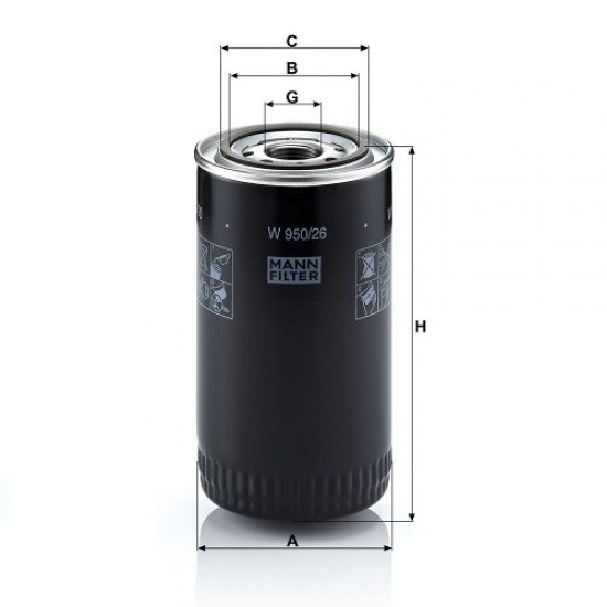 Filtru ulei W950/26