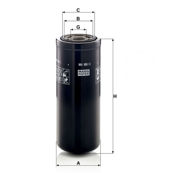 Filtru hidraulic WH980/3